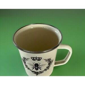 Golden Rabbit Queen Bee Enamelware Latte Mug 16oz Coffee Cup Cottagecore